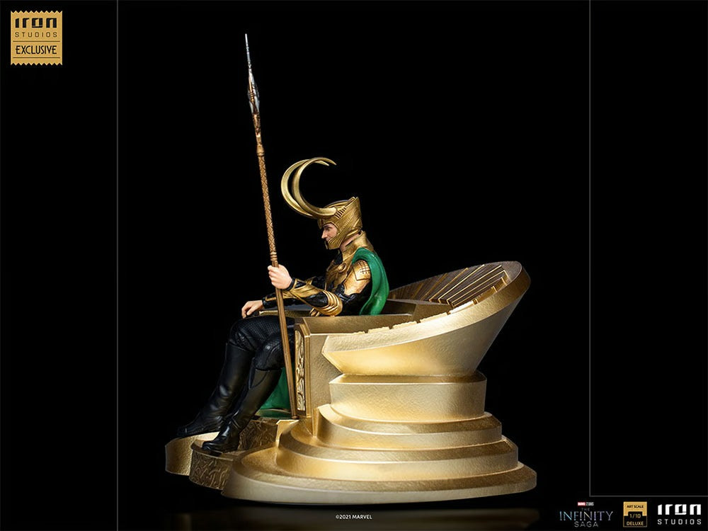 IRON Studios: Marvel The Infinity Saga - Loki en Trono Deluxe Escala de Arte 1/10 Exclusivo SDCC 2022