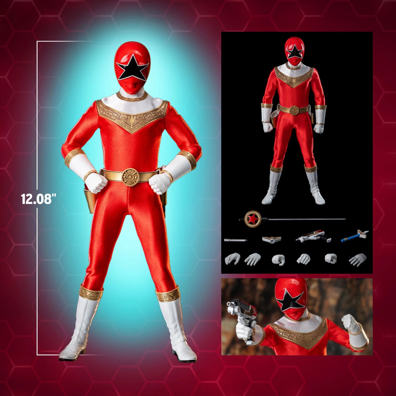 Threezero FigZero: Power Rangers Zeo - Ranger Rojo Zeo V Escala 1/6