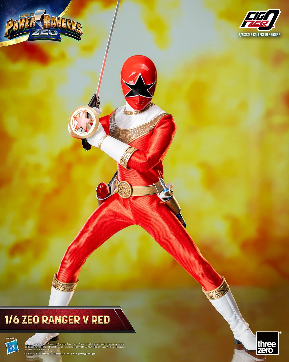 Threezero FigZero: Power Rangers Zeo - Ranger Rojo Zeo V Escala 1/6