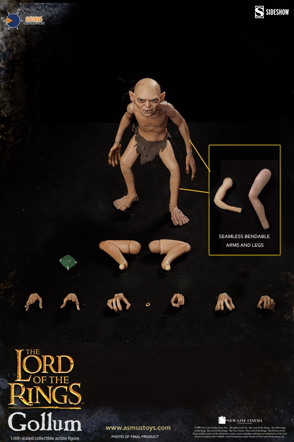 Asmus Collectible Toys: The Lord Of The Rings - Gollum Escala 1/6