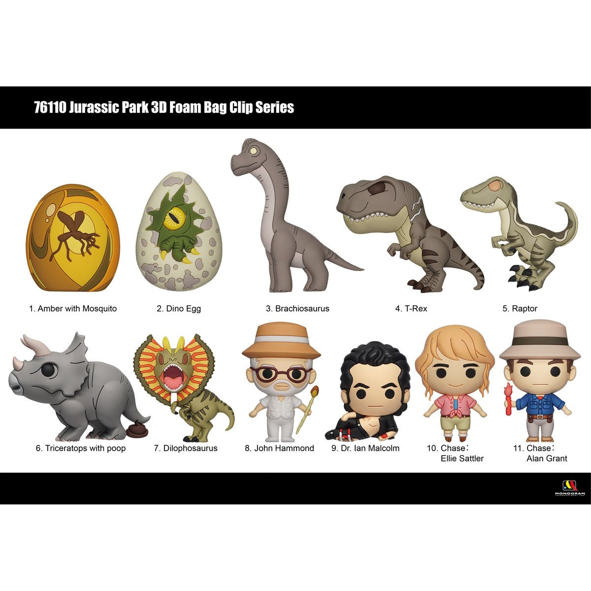 Monogram Llavero 3D para Mochila: Universal Studios Jurassic Park - Figura Sorpresa Series 1