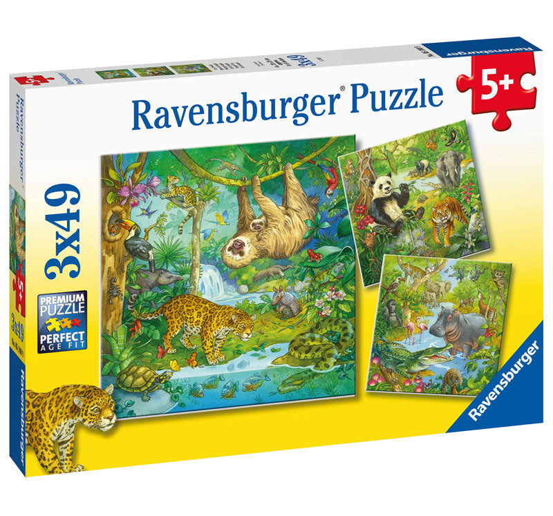 Ravensburger Rompecabezas: En la jungla 3 Pack 49 piezas