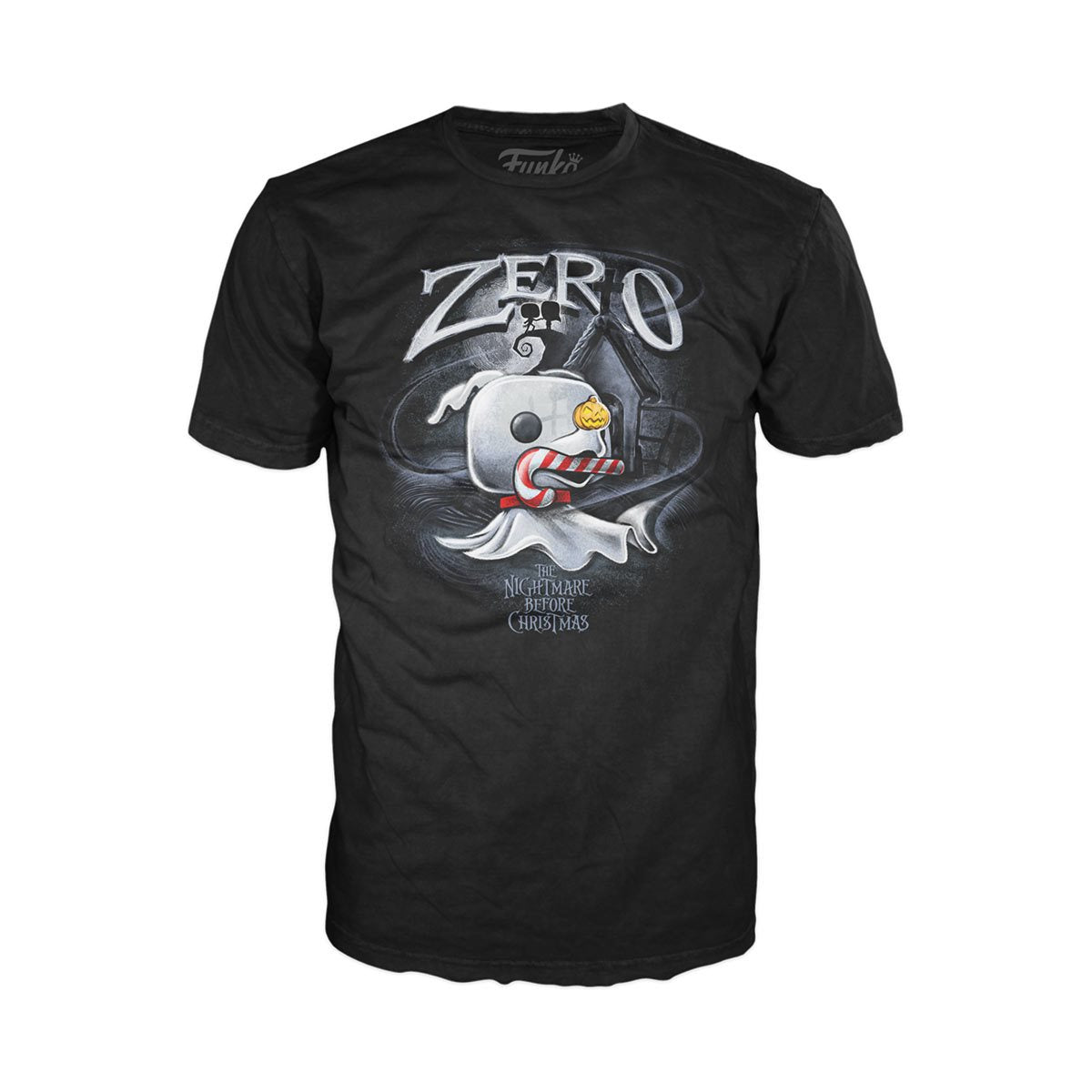 Funko Boxed Tee: Disney Mundo De Jack - Playera Extra Chica De Zero Con Baston