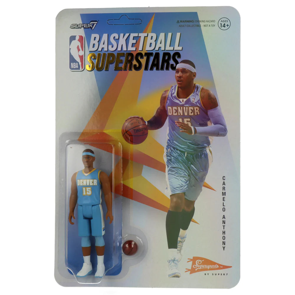 Super7 ReAction: NBA Hardwood Classics Supersports - Carmelo Anthony Nuggets