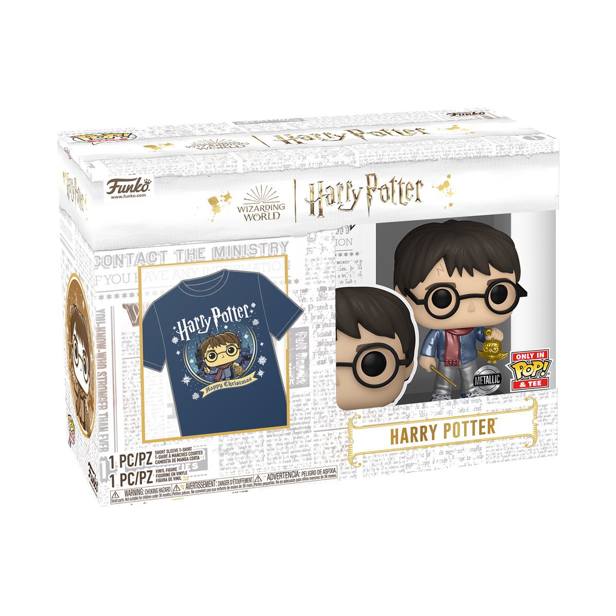 Funko Pop & Tee: Harry Potter - Harry Navidad Talla S