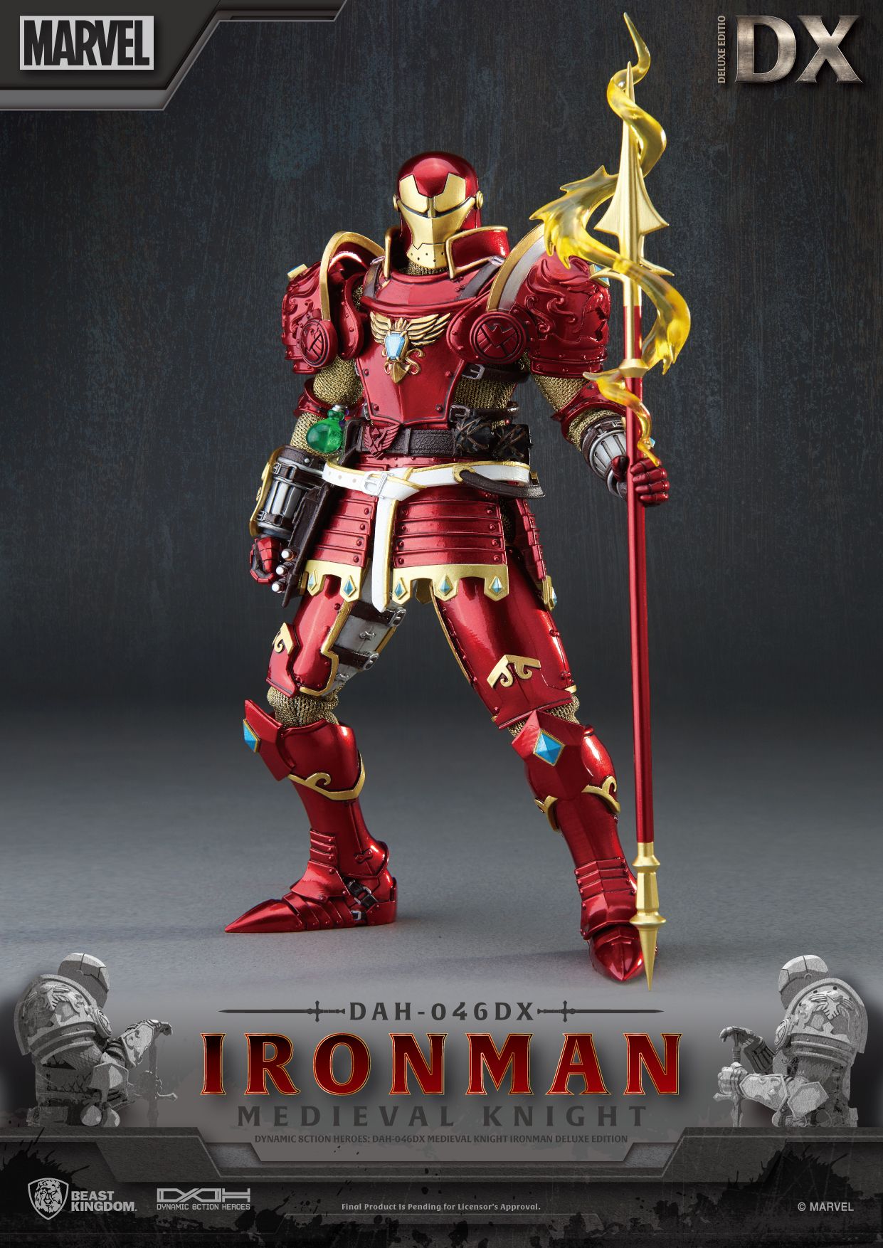 Beast Kingdom Dynamic Action Heroes: Marvel - Iron Man Caballero Medieval Deluxe DAH-046DX