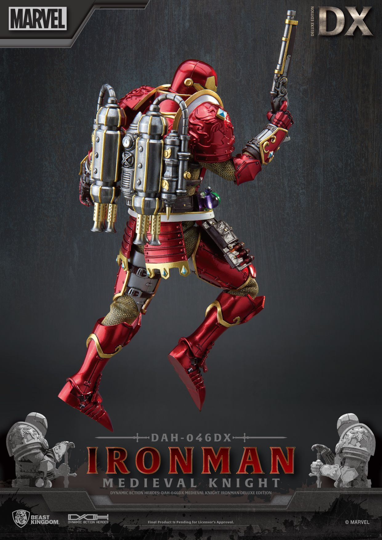 Beast Kingdom Dynamic Action Heroes: Marvel - Iron Man Caballero Medieval Deluxe DAH-046DX