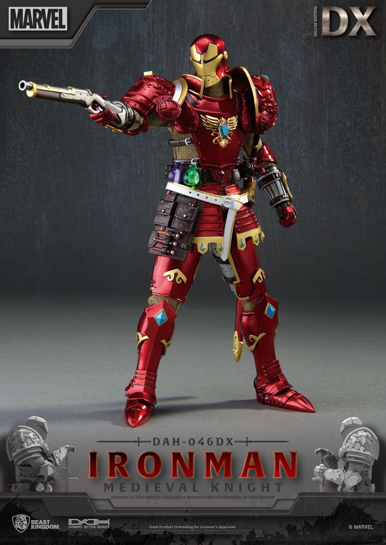 Beast Kingdom Dynamic Action Heroes: Marvel - Iron Man Caballero Medieval Deluxe DAH-046DX