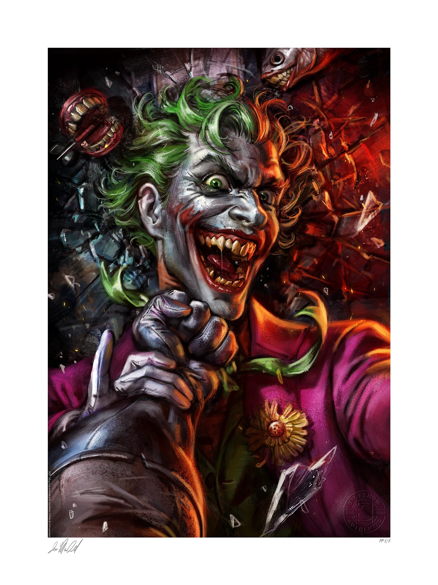 Sideshow Art Print: DC Comics - Joker vs Batman Eternal Enemies Litografia