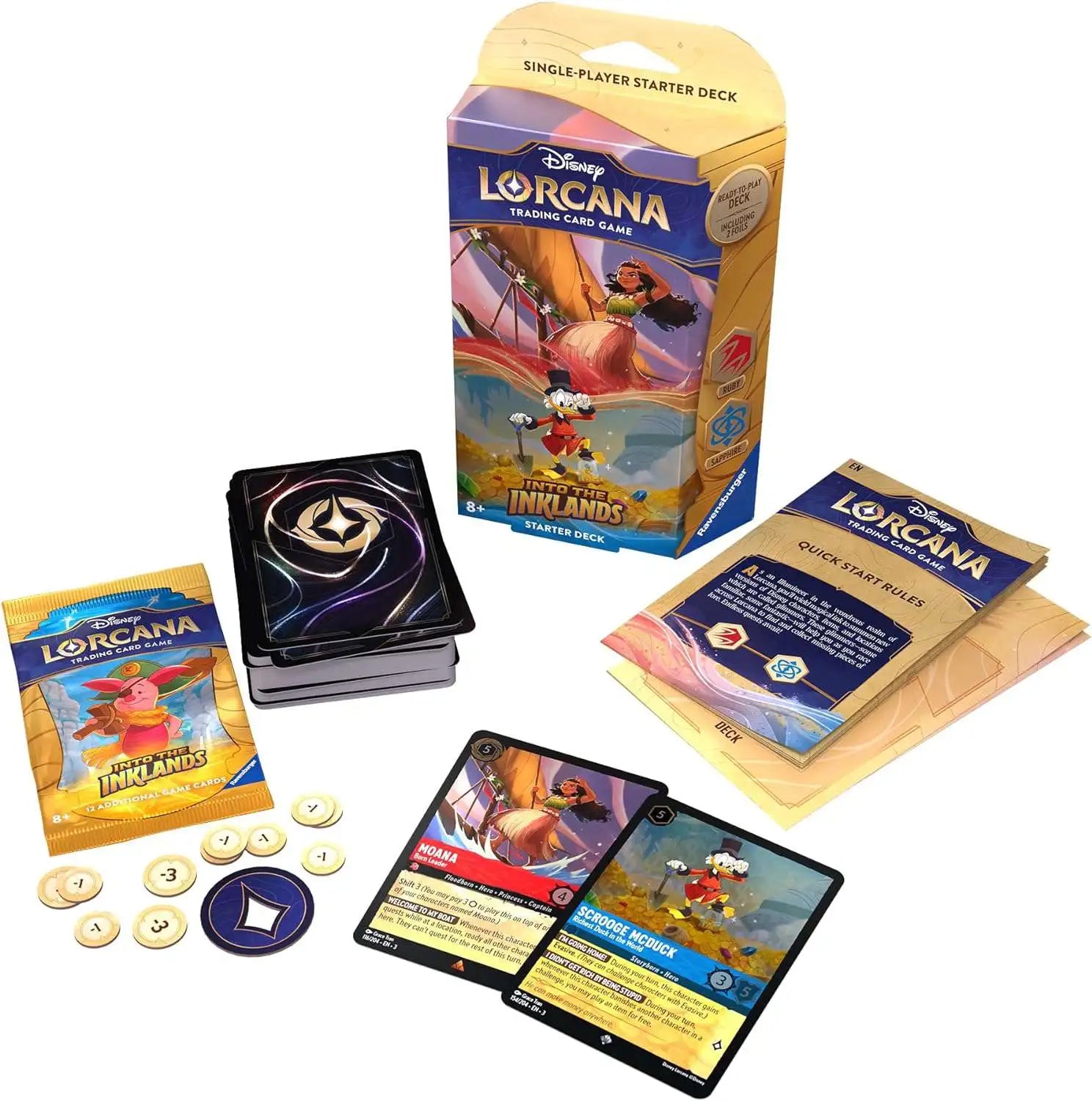 Lorcana: Into The Inklands - Starter Deck En Ingles Moana/Mcpato 1 pieza