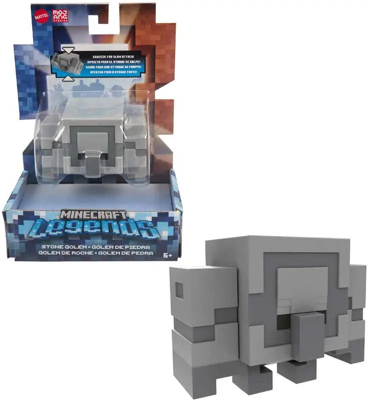 Minecraft Legends: Surtido Figura De Accion Piglin, Golen De Madera Y Golen De Piedra 3.25 Pulgadas Aleatorio