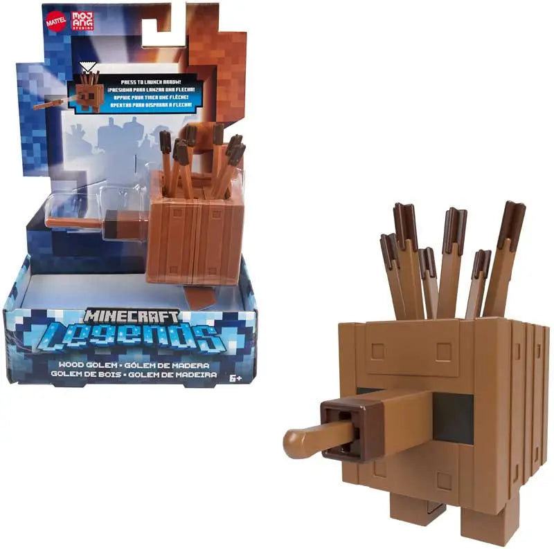 Minecraft Legends: Surtido Figura De Accion Piglin, Golen De Madera Y Golen De Piedra 3.25 Pulgadas Aleatorio