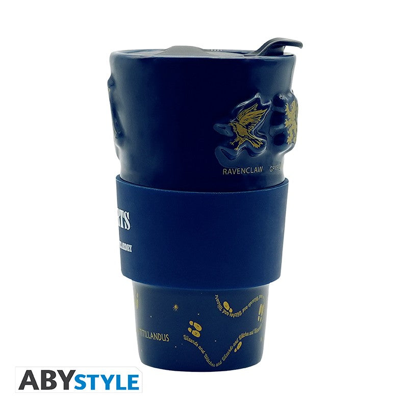 ABYstyle Taza De Viaje De Ceramica: Harry Potter - Escudos de Hogwarts 450 ml