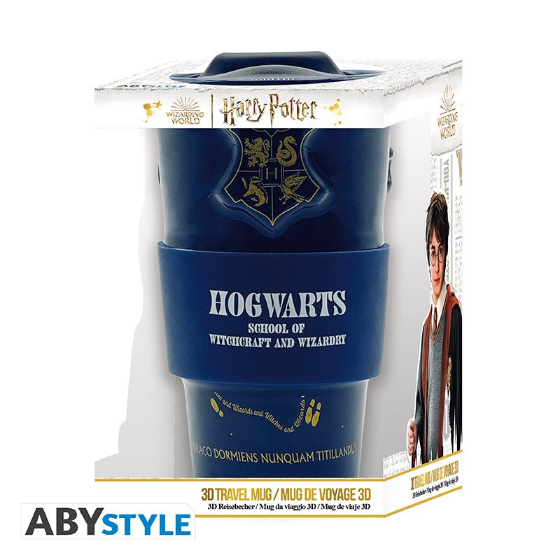 ABYstyle Taza De Viaje De Ceramica: Harry Potter - Escudos de Hogwarts 450 ml