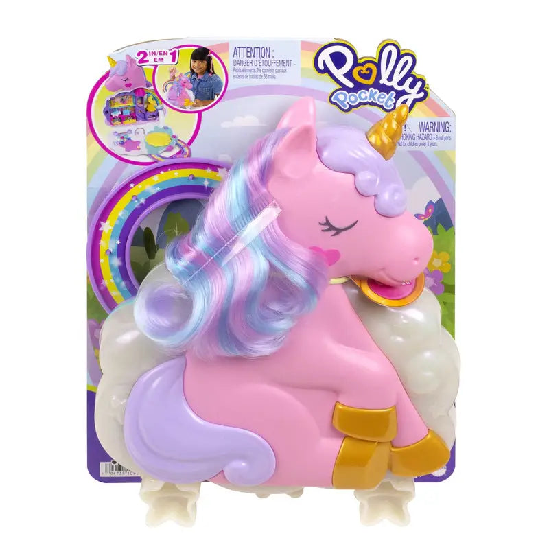 Polly Pocket: Set De Juego - Unicornio Con Salon Arcoiris