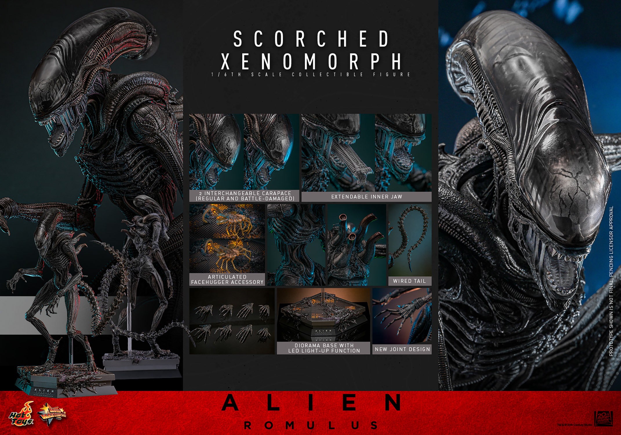 Hot Toys Movie Masterpiece Series: Alien Romulus - Scorched Xenomorph Escala 1/6