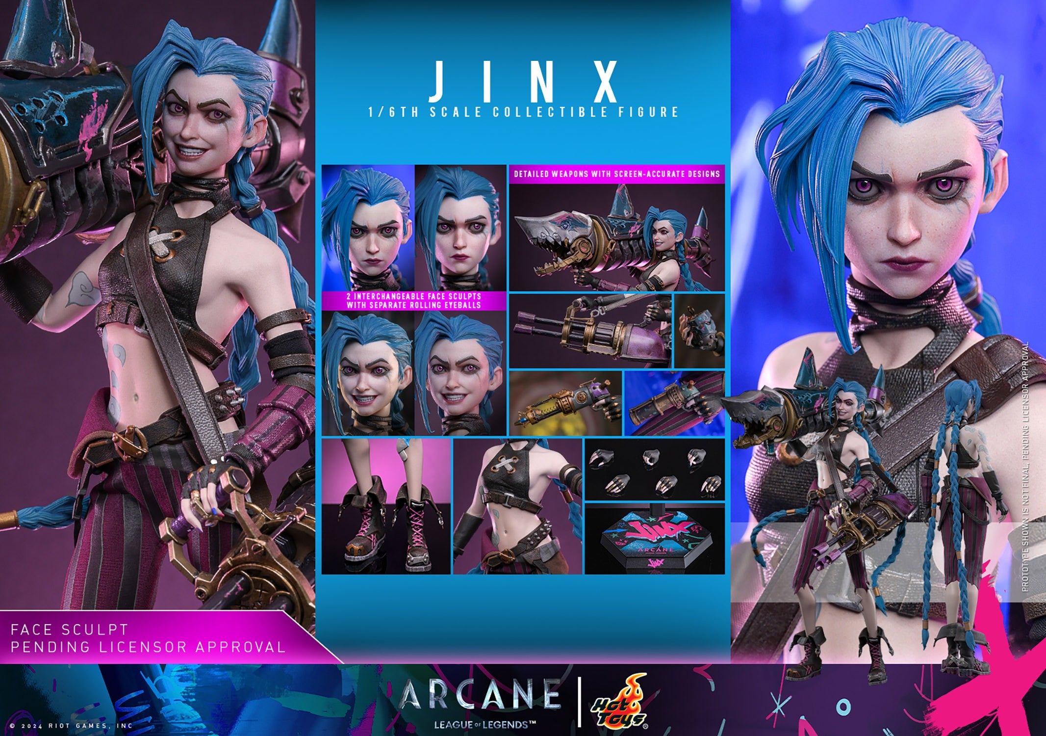 Hot Toys Video Games Masterpiece Series: Arcane League Of Legends - Jinx Escala 1/6