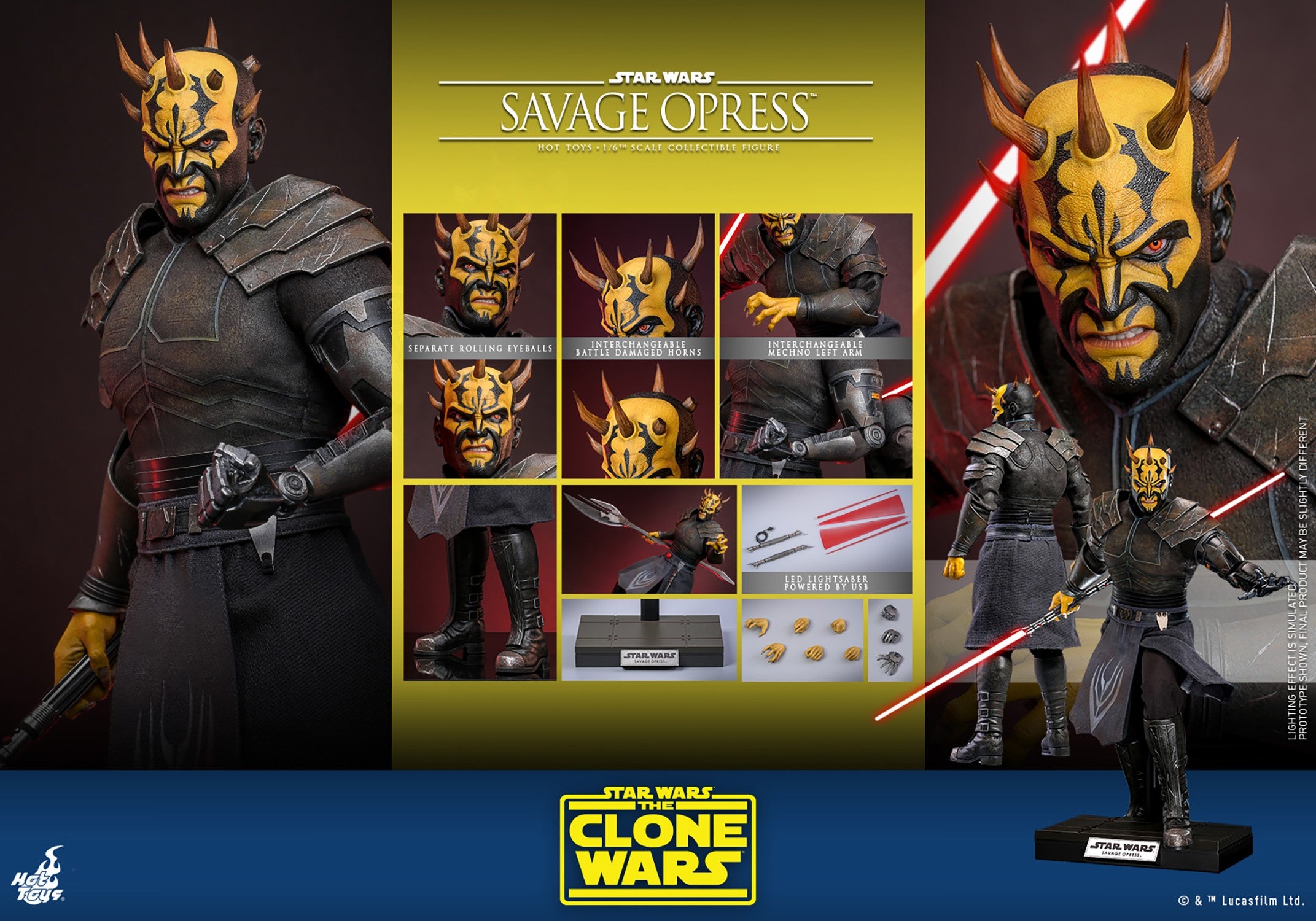 Hot Toys Movie Masterpiece Series: Star Wars The Clone Wars - Savage Opress Escala 1/6