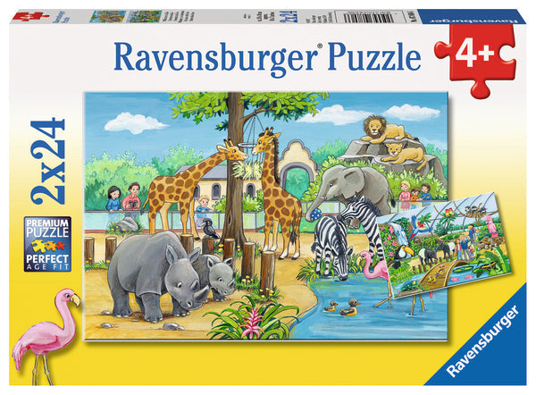 Ravensburger Rompecabezas: Bienvenidos al zoo 2 Pack 24 piezas