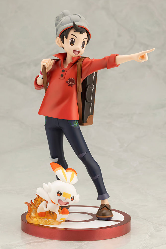 Kotobukiya ARTFX J: Pokemon Sword & Shield - Victor con Scorbunny Escala 1/8