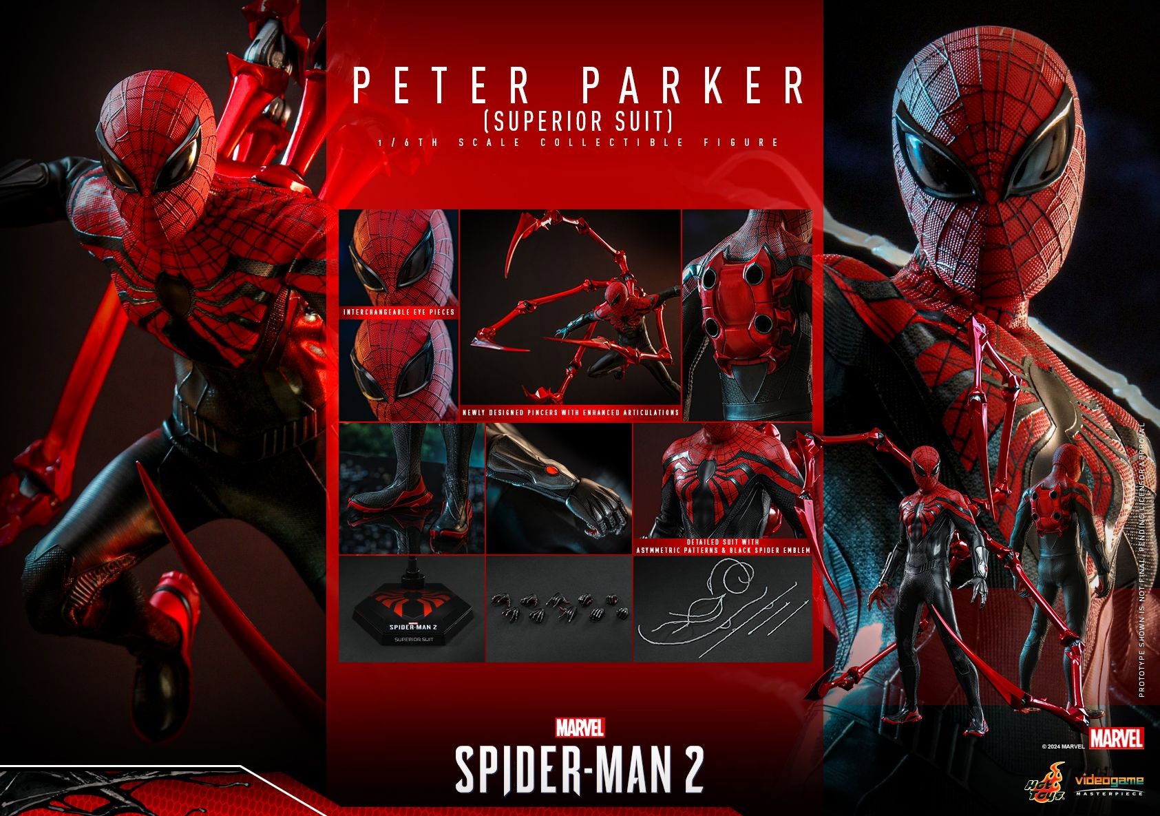 Hot Toys Video Game Masterpiece Series: Marvel Spiderman 2 - Peter Parker Traje Superior Escala 1/ 6