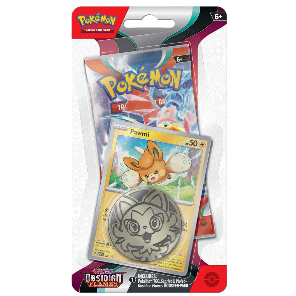 Pokemon TCG Scarlet & Violet: Obsidian Flames - Checklane Blister Pawmi O Wooper En Ingles