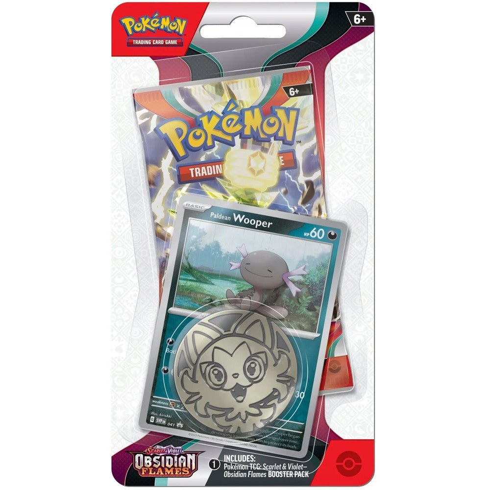 Pokemon TCG Scarlet & Violet: Obsidian Flames - Checklane Blister Pawmi O Wooper En Ingles