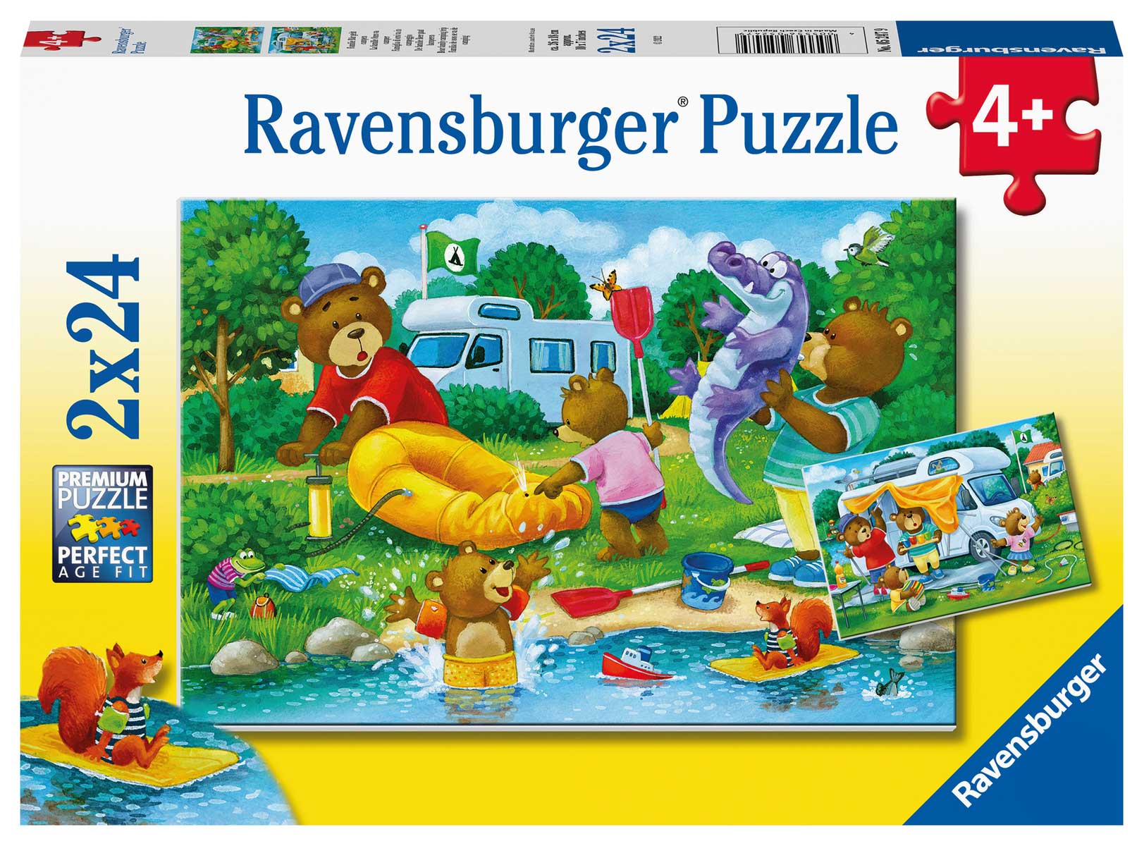 Ravensburger Rompecabezas: Familia de osos se va de camping 2 Pack 24 piezas