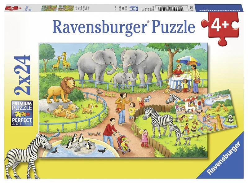 Ravensburger Rompecabezas: Un d‚àö¬®a el zoo 2 Pack 24 piezas