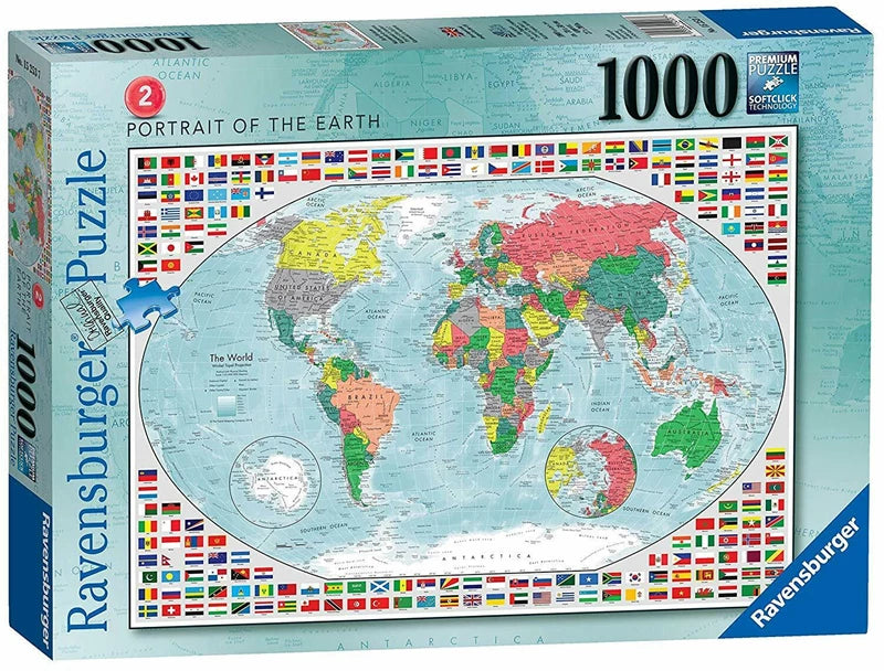 Ravensburger Rompecabezas Adultos: Mapamundi de banderas 1000 piezas