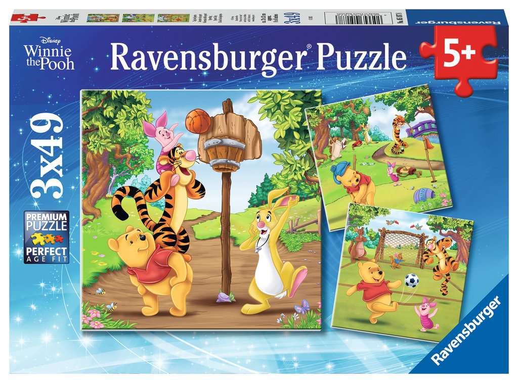 Ravensburger Rompecabezas: Disney Winnie The Pooh - Dia del Deporte 3 Pack 49 piezas