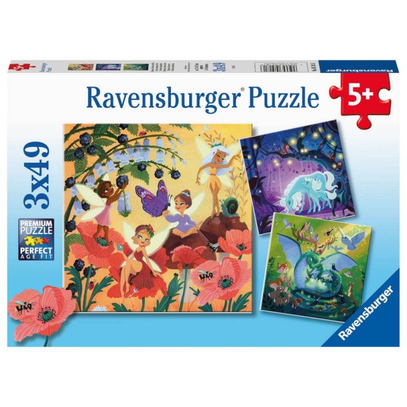 Ravensburger Rompecabezas: Criaturas fantaticas 3 Pack 49 piezas