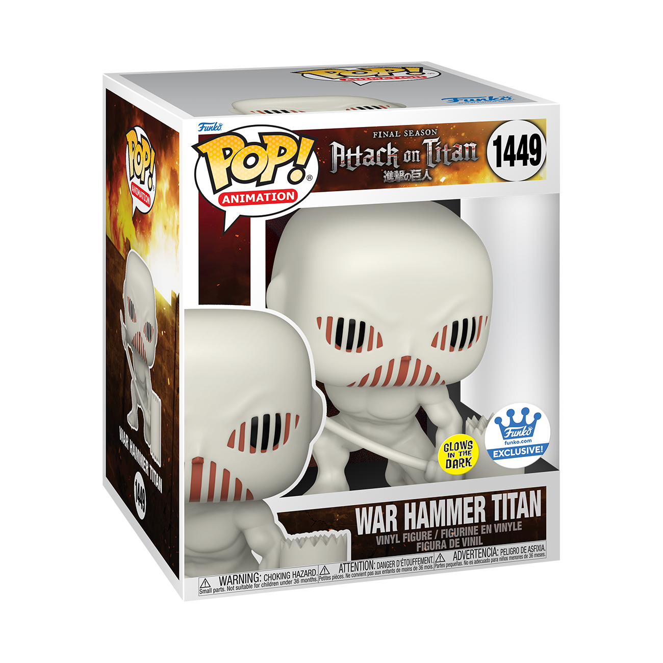 Funko Pop Super: Attack On Titan - Titan Martillo de Guerra Glow 6 Pulgadas Exclusivo Funko Shop