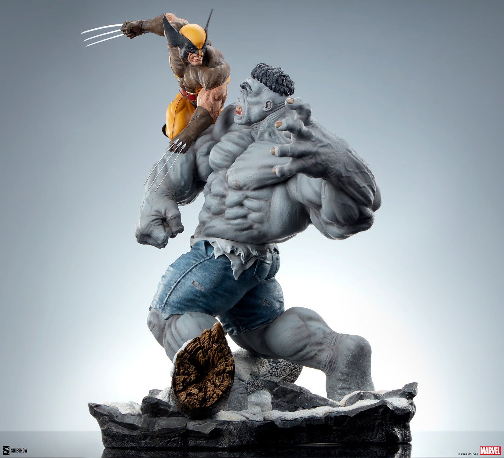 Sideshow Collectibles Maquette: Marvel X Men - Hulk Gris vs Wolverine