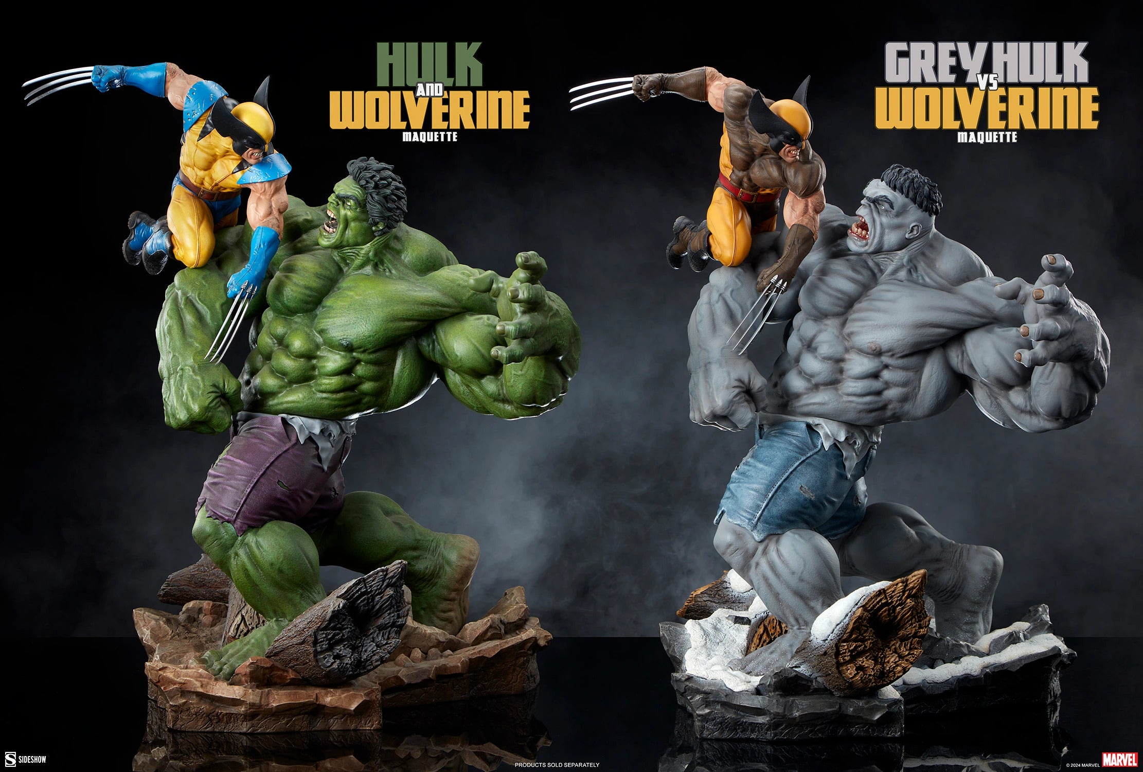 Sideshow Collectibles Maquette: Marvel X Men - Hulk Gris vs Wolverine