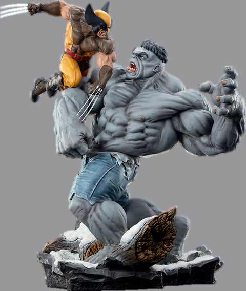 Sideshow Collectibles Maquette: Marvel X Men - Hulk Gris vs Wolverine