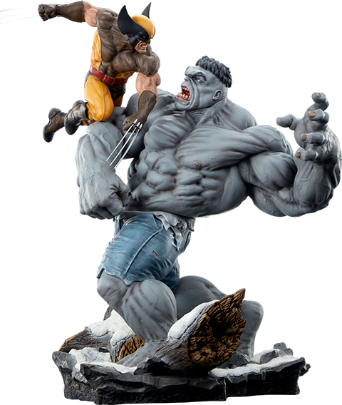 Sideshow Collectibles Maquette: Marvel X Men - Hulk Gris vs Wolverine