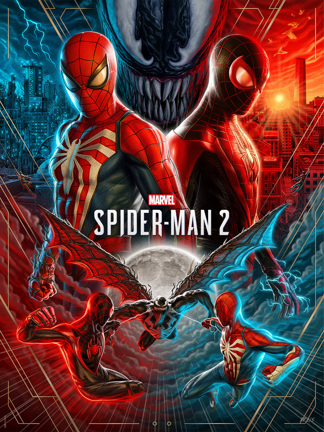 Sideshow Art Print: Marvel Spider Man 2 - Greater Together Litografia