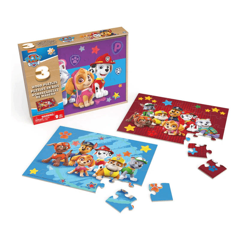 Cardinal: Paw Patrol - Rompecabezas De Madera 3 Pack