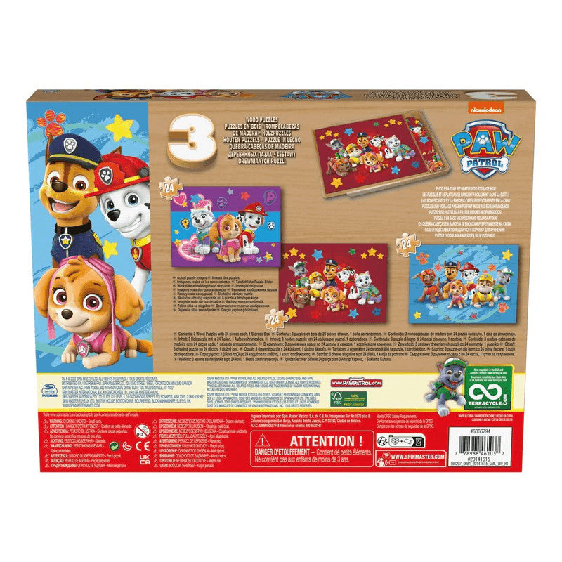 Cardinal: Paw Patrol - Rompecabezas De Madera 3 Pack