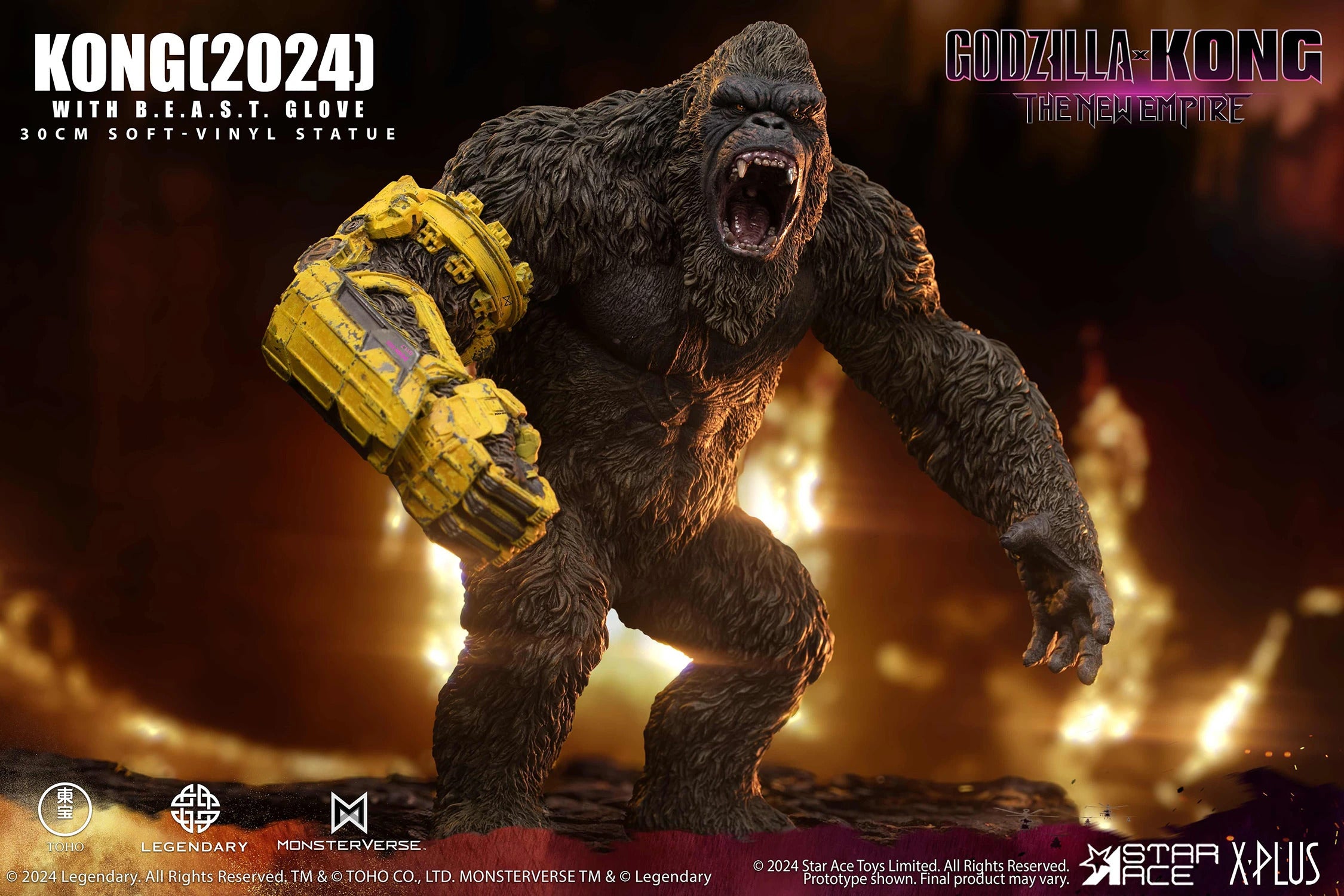 Star Ace Toys Statues: Godzilla x Kong The New Empire - Kong con Guante BEAST 11.8 Pulgadas