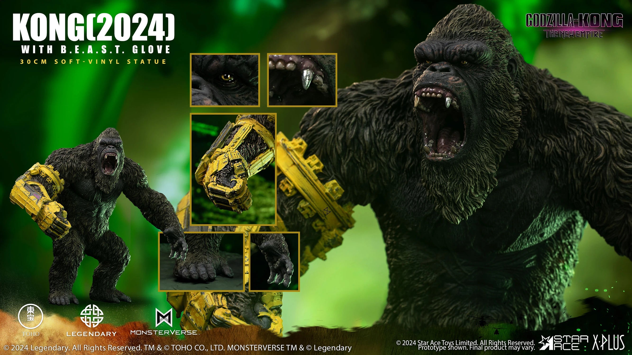 Star Ace Toys Statues: Godzilla x Kong The New Empire - Kong con Guante BEAST 11.8 Pulgadas