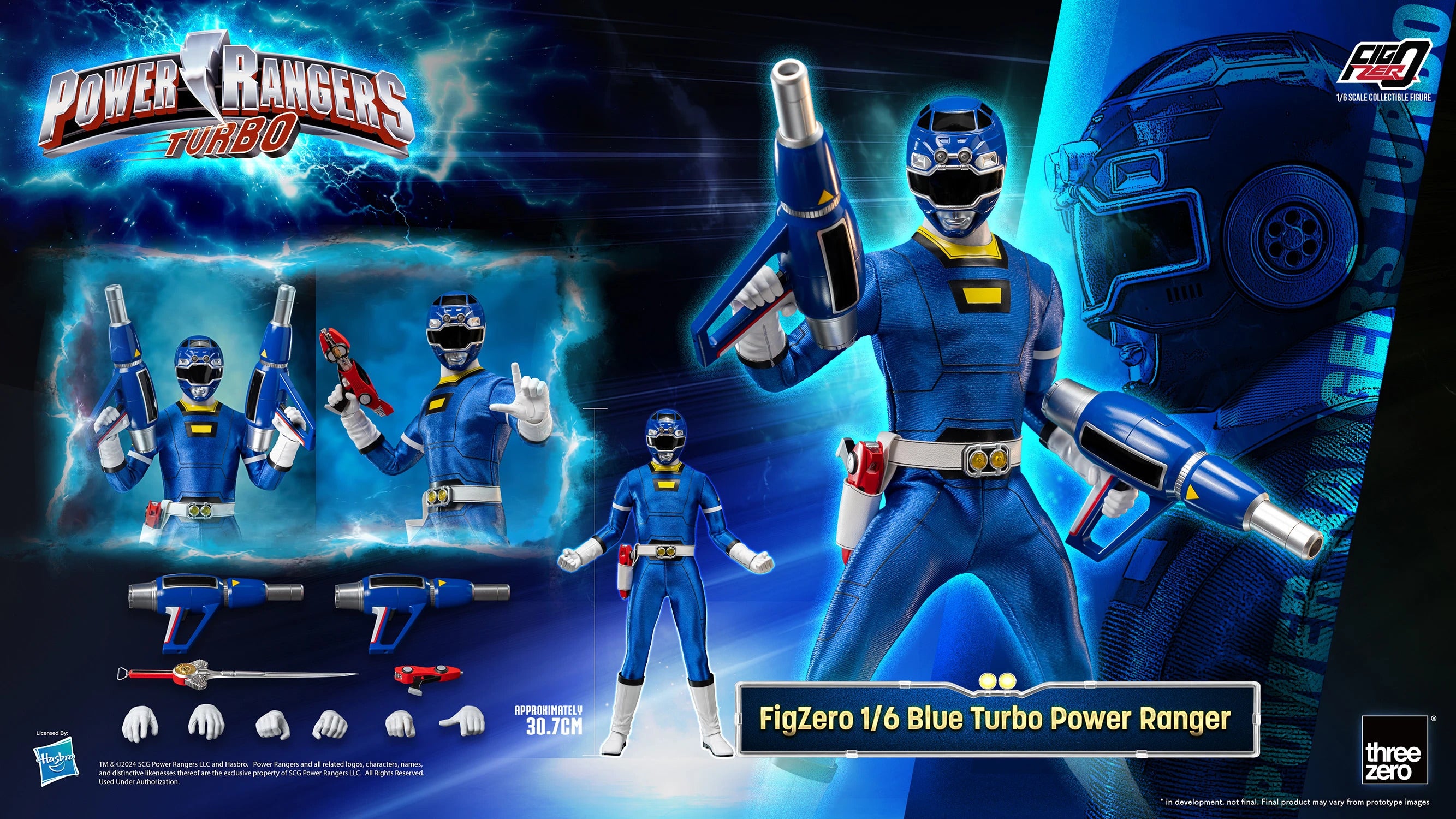 Threezero Figzero: Power Rangers Turbo - Blue Ranger Escala 1/6