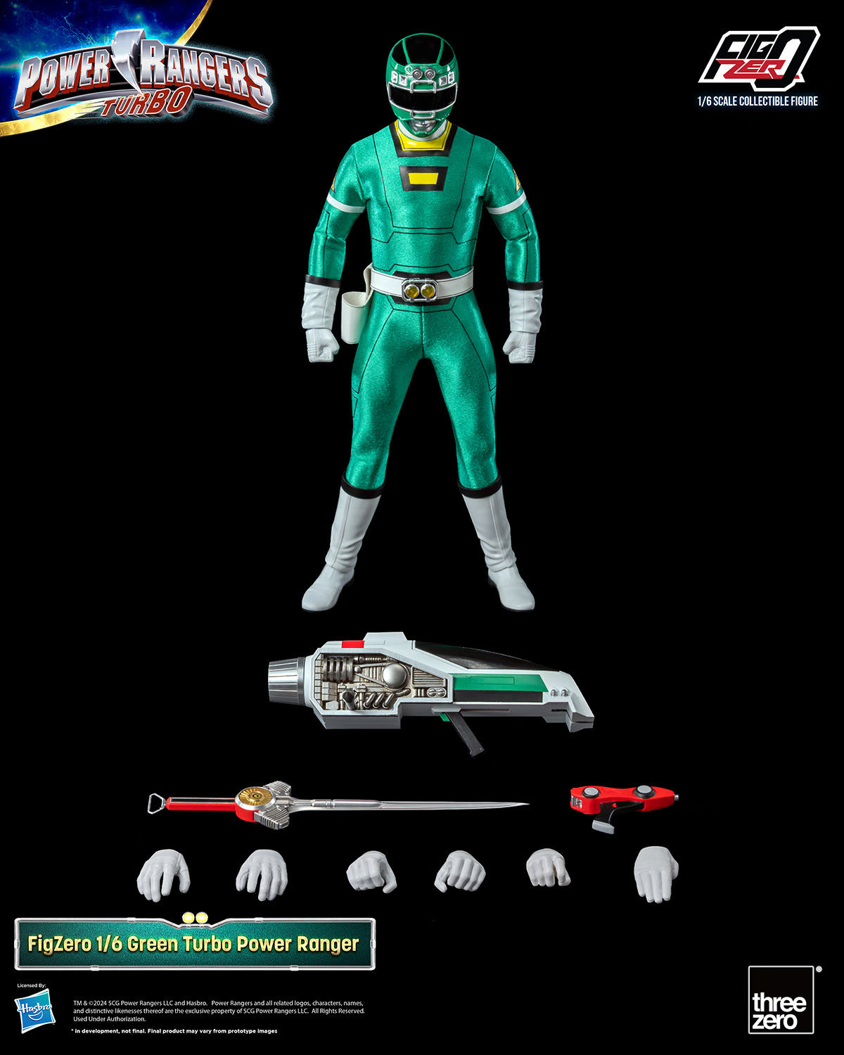 Threezero Figzero: Power Rangers Turbo - Green Ranger Escala 1/6