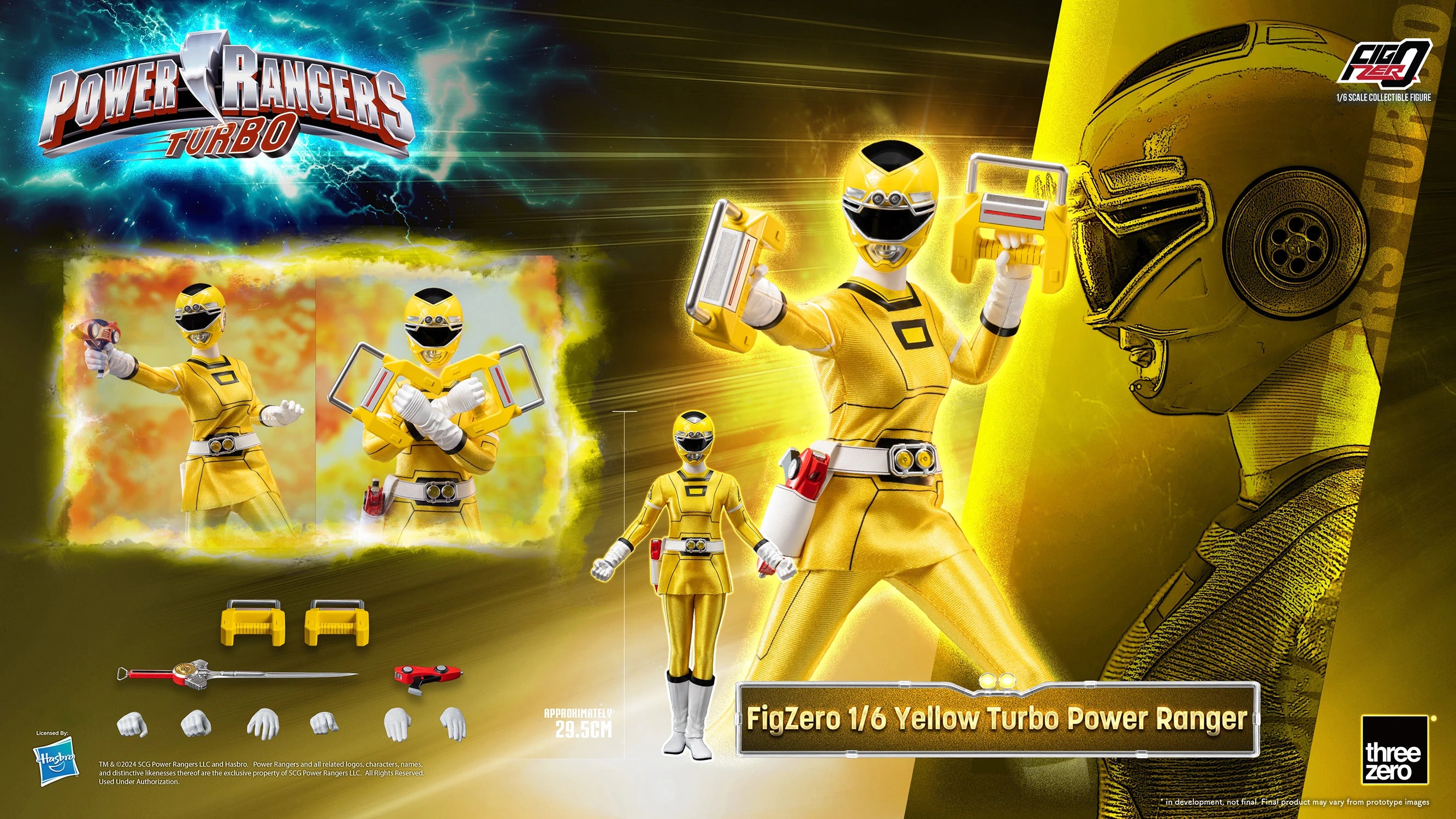 Threezero Figzero: Power Rangers Turbo  - Yellow Ranger Escala 1/6