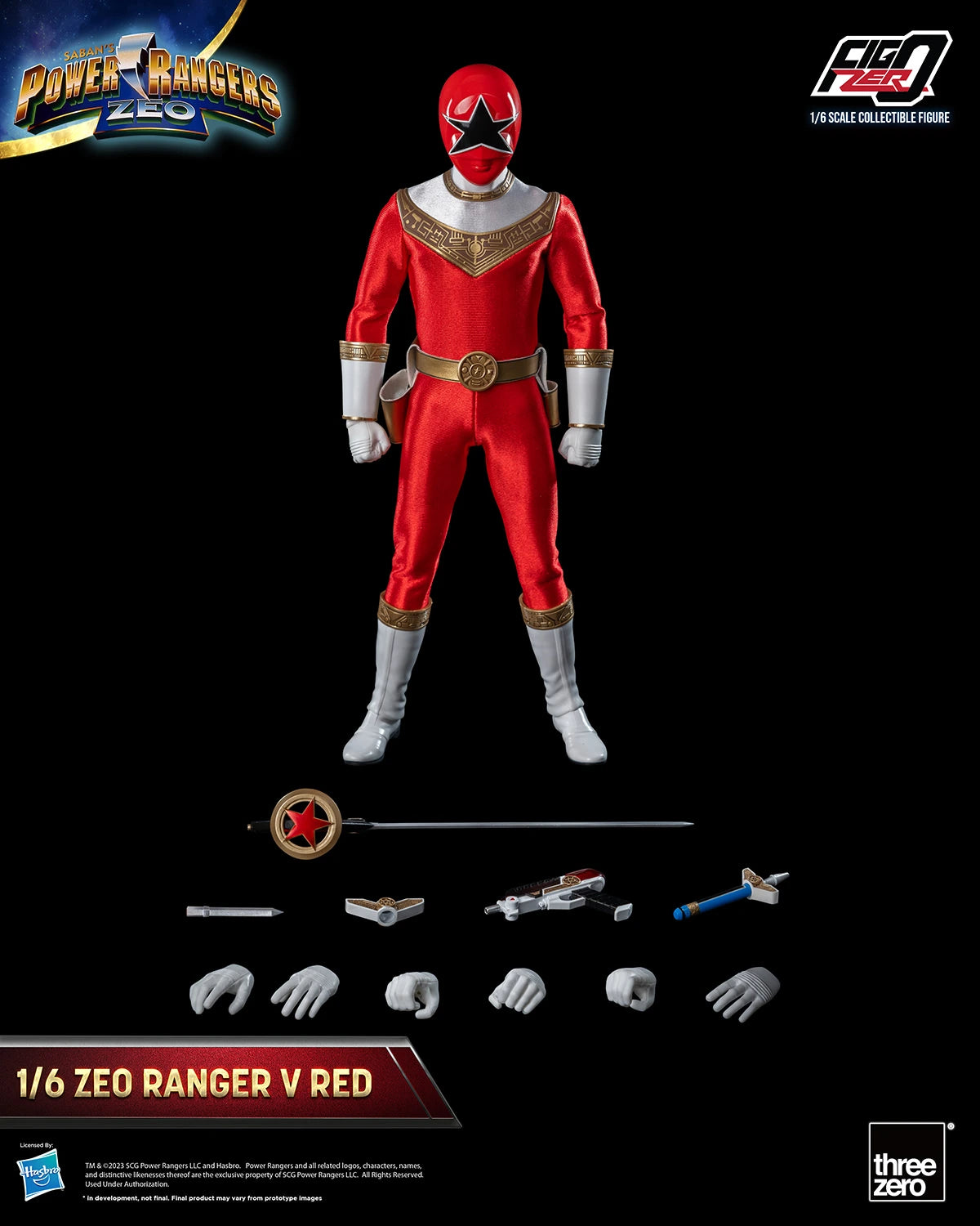 Threezero FigZero: Power Rangers Zeo - Ranger Rojo Zeo V Escala 1/6