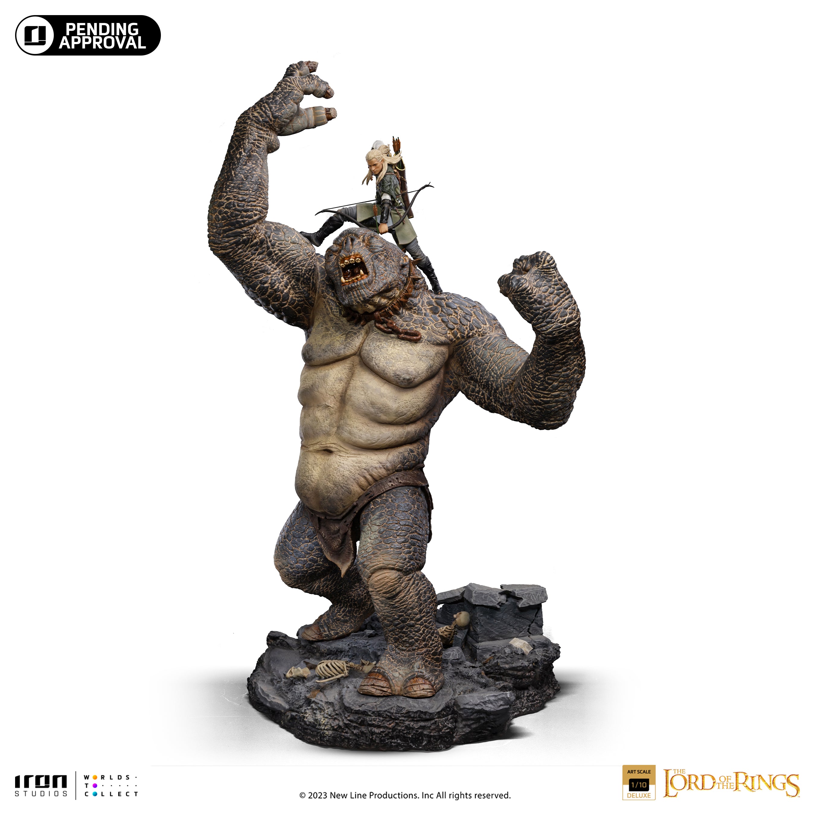 IRON Studios: The Lord Of The Rings - Cave Troll y Legolas Deluxe Escala De Arte 1/10