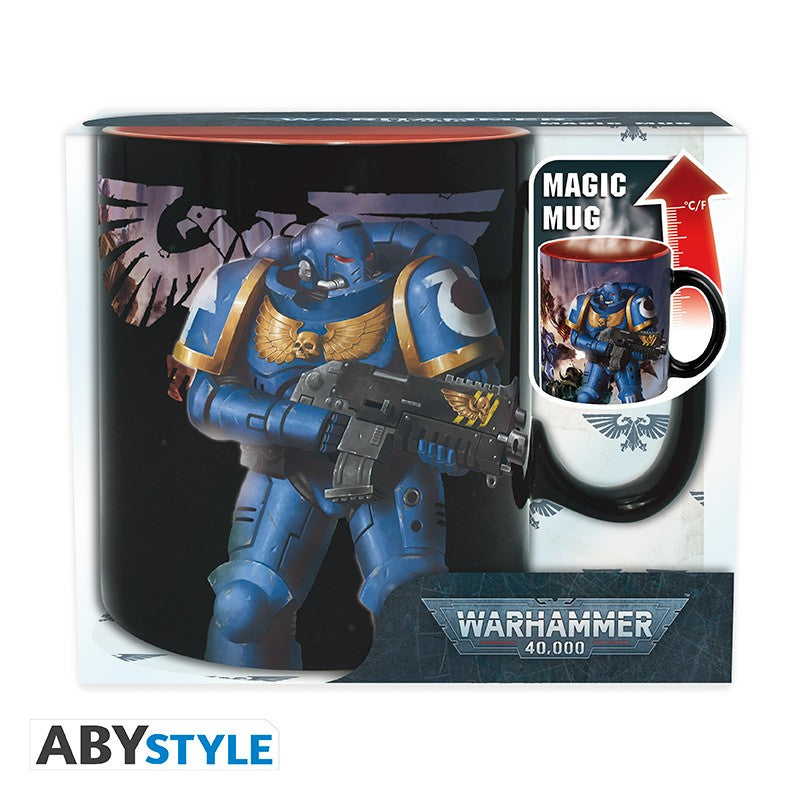 ABYStyle Taza Termocromatica: Warhammer 40 000 - Ultramarine y Black Legion 450 ml