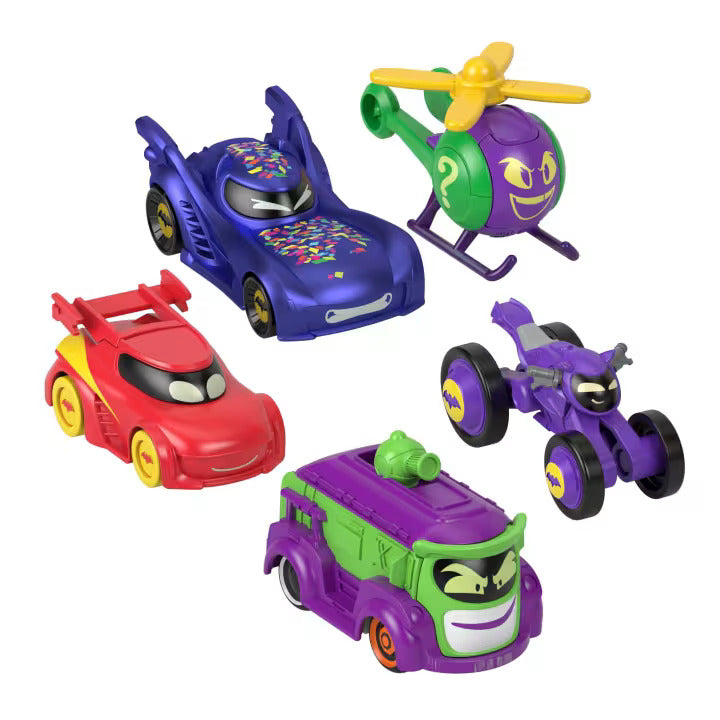 Fisher Price Batwheels: Paquete De 5 Vehiculos Confetti