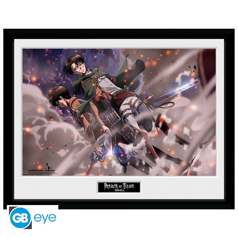 ABYStyle Framed Poster: Attack On Titan - Smoke Blast Impresion Enmarcada